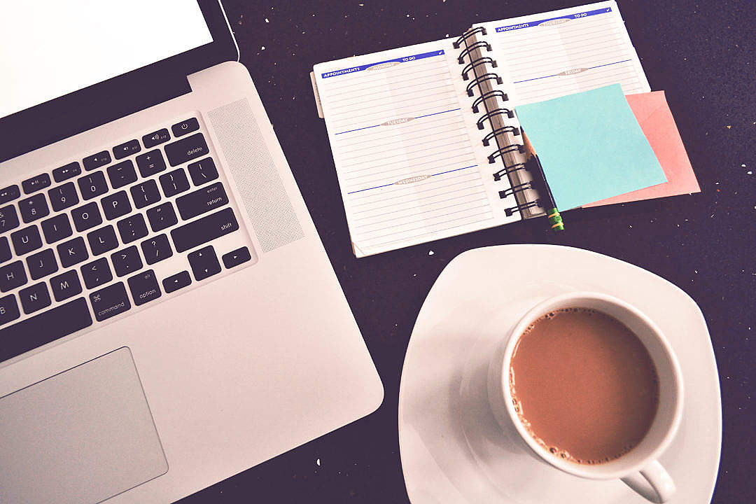 Cafe workspace with diary free stock photos picjumbo smooth touch workspace 1080x720