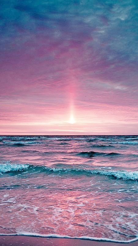 Coucher soleil rose